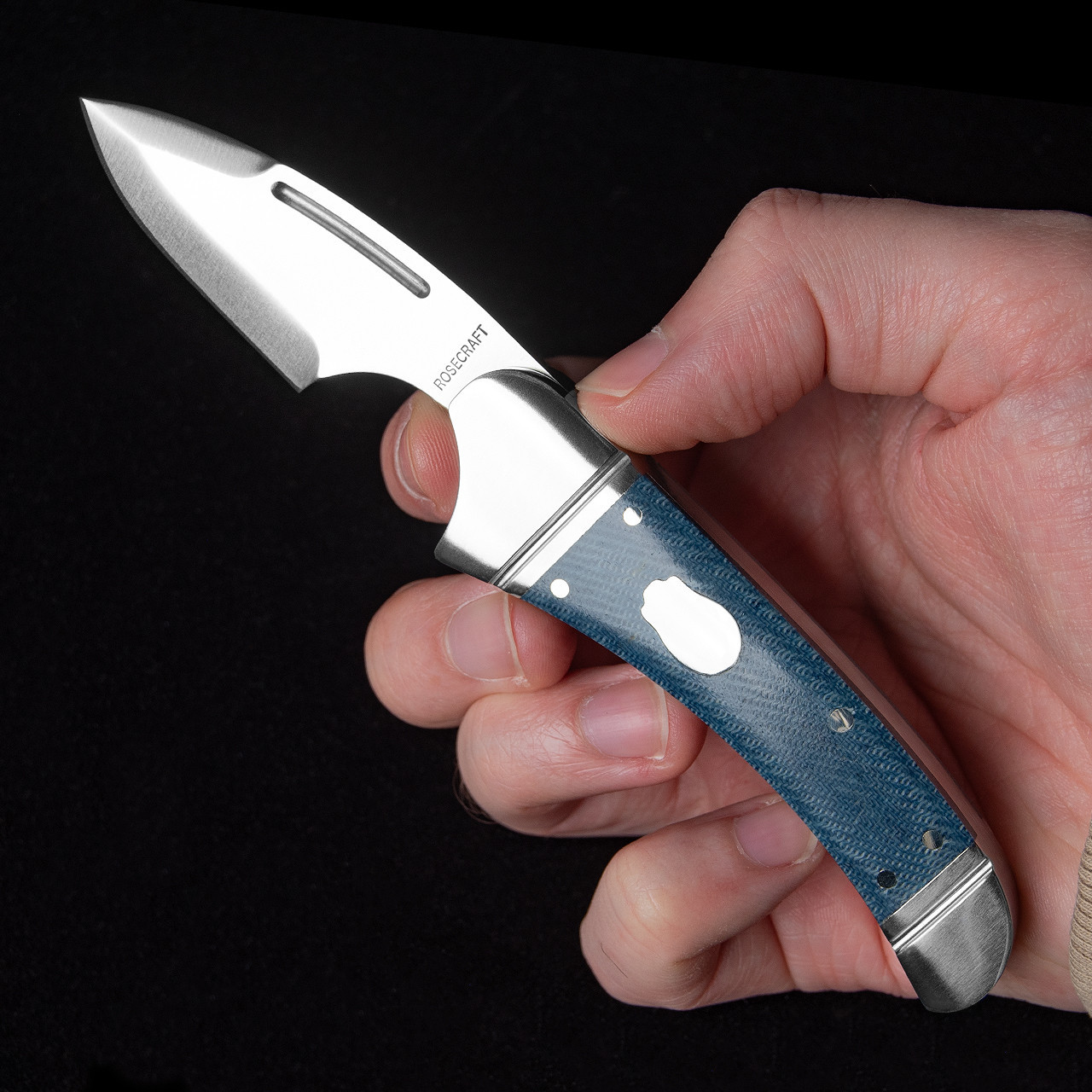 Rosecraft Zambezi Blue Micarta | UK Carry Friendly Folding Knife