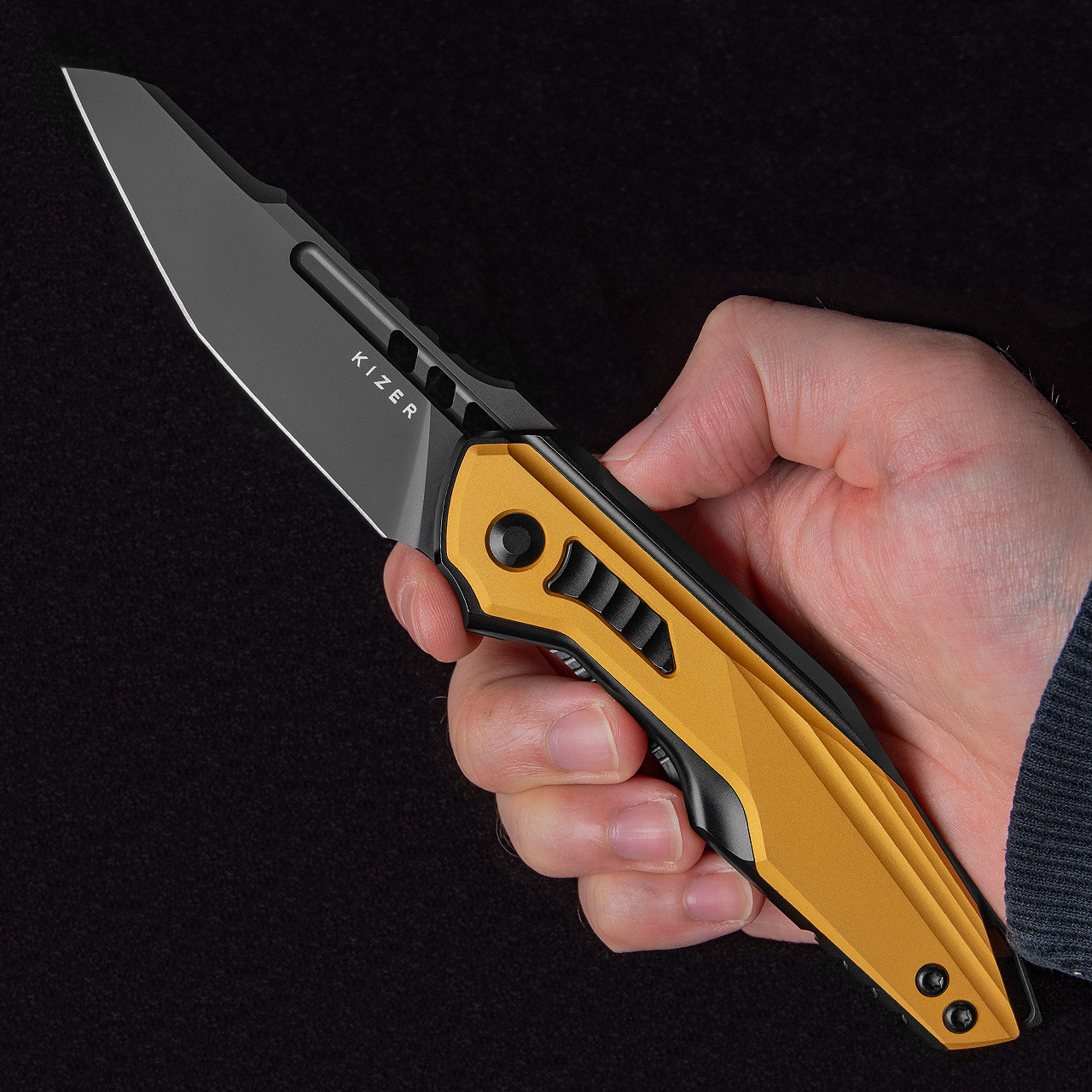 Kizer Zero Titanium Yellow Black | Folding Pocket Knife