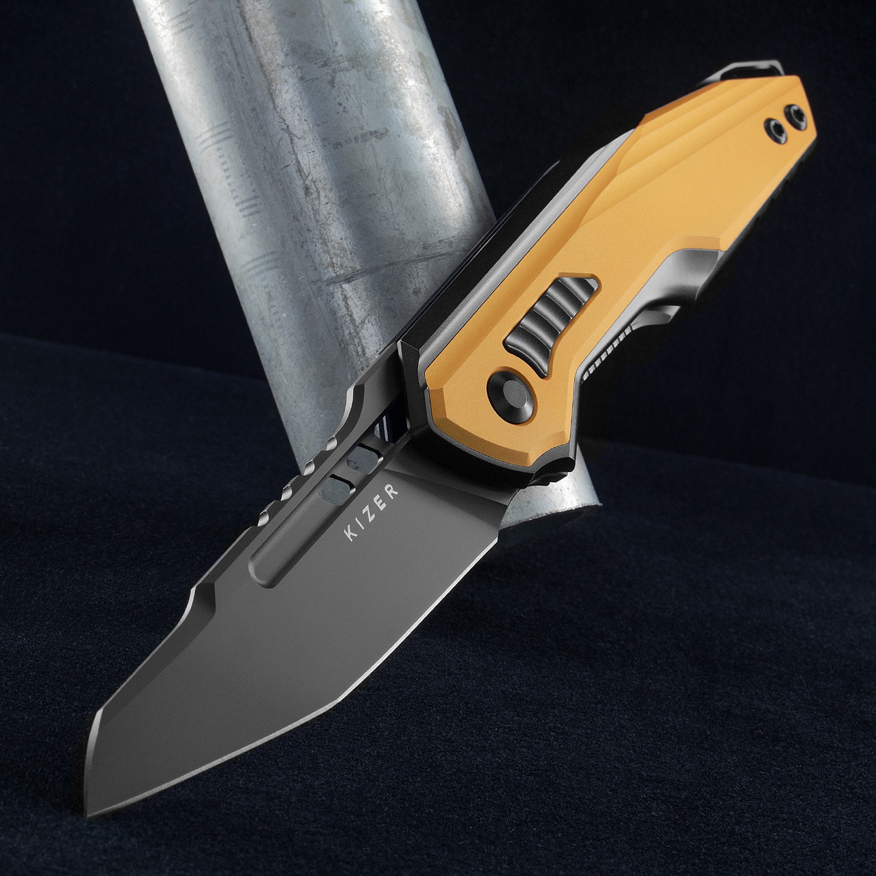Kizer Zero Titanium Yellow Black | Folding Pocket Knife