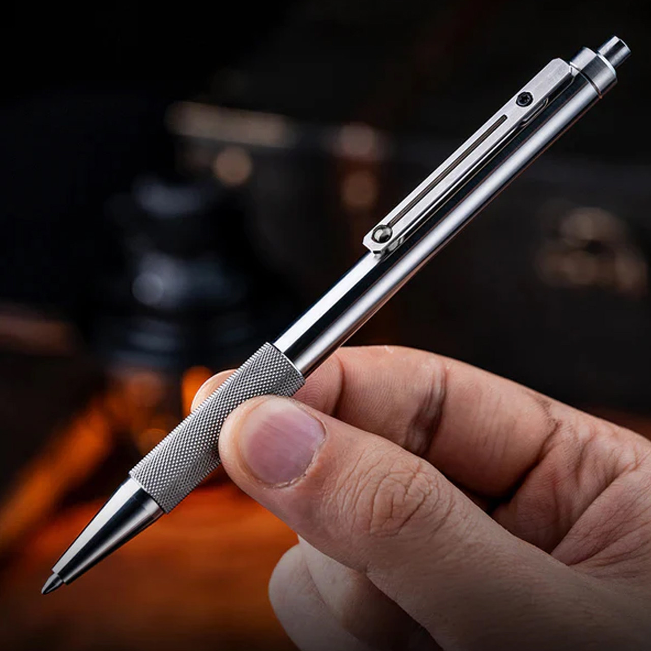 Titaner Titanium Dragon Pearl Pen - Knurling | Tactical Pen