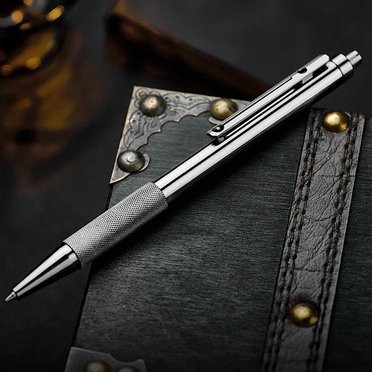 Titaner Titanium Dragon Pearl Pen - Knurling | Tactical Pen