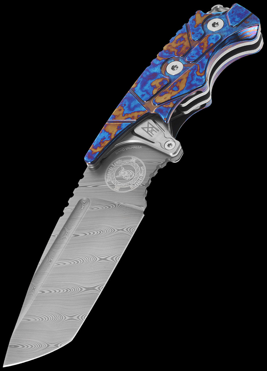 Midgards-Messer Valhalla Timascus Damasteel | Folding Pocket Knife