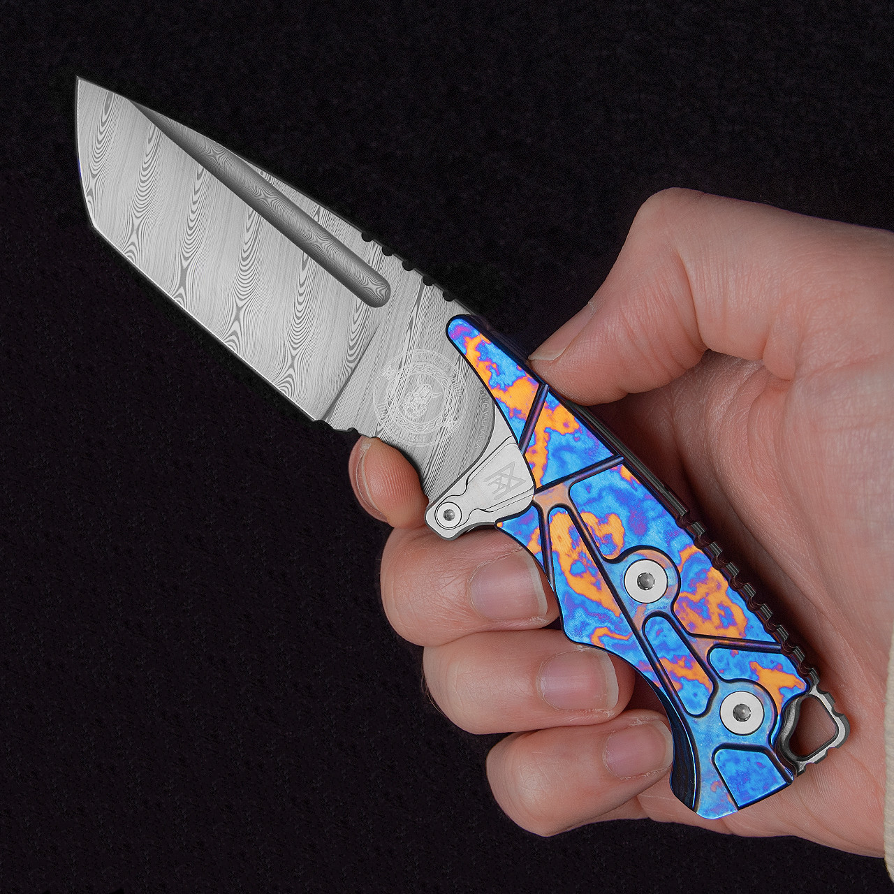 Midgards-Messer Valhalla Timascus Damasteel | Folding Pocket Knife