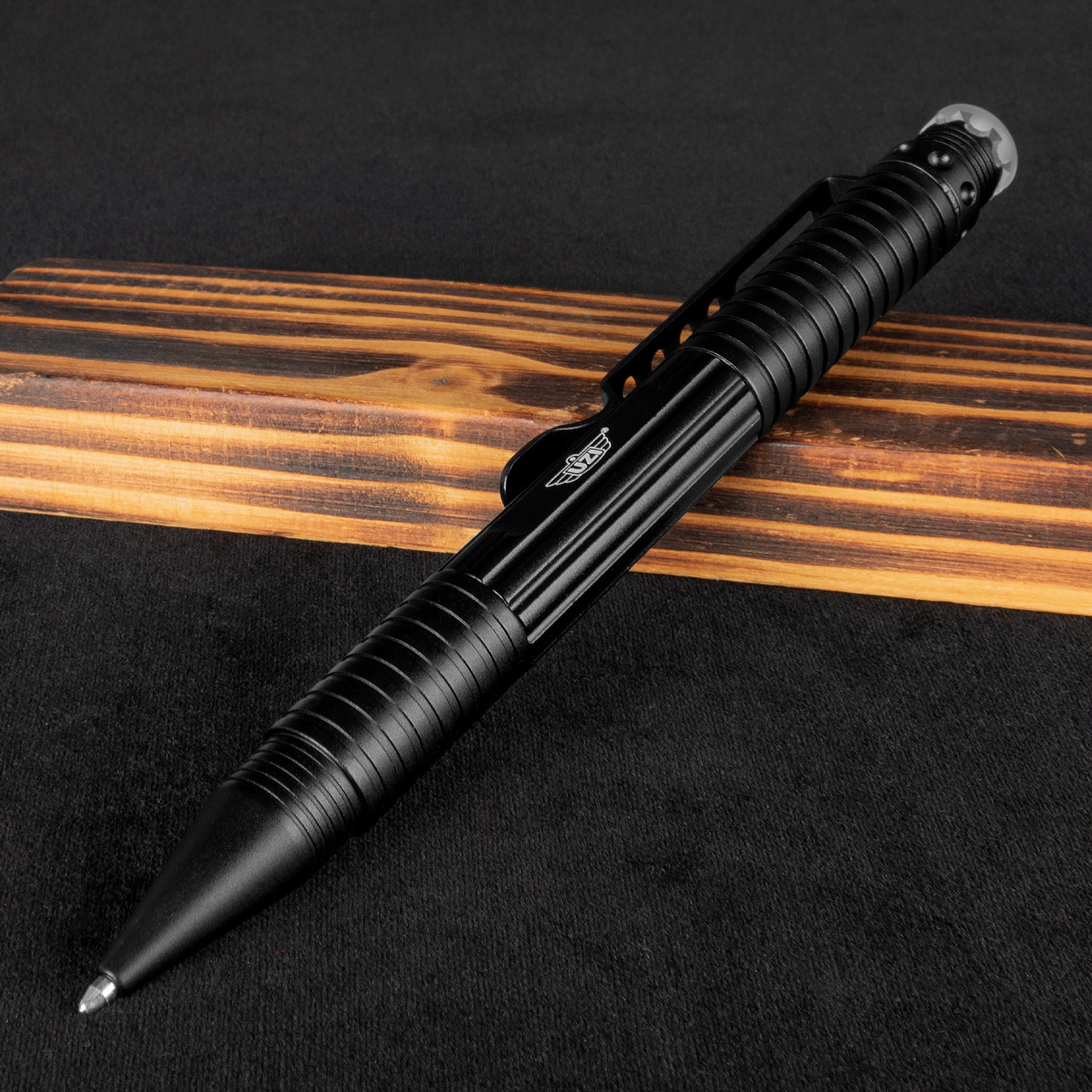 Uzi Tactical Defense Pen – 14,9 Cm, Aluminium, Schwarz, Mit Glasbrecher & Schlüssel Für Handschellen