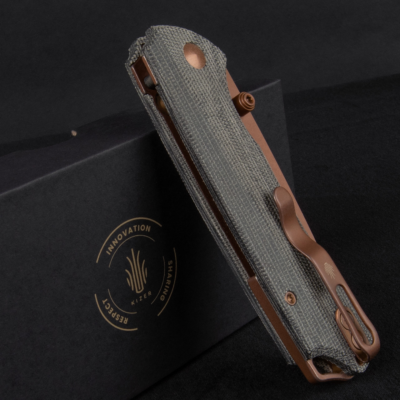 Kizer T1 BD Norplex UltreX Micarta Sunset PVD | Folding Pocket Knife