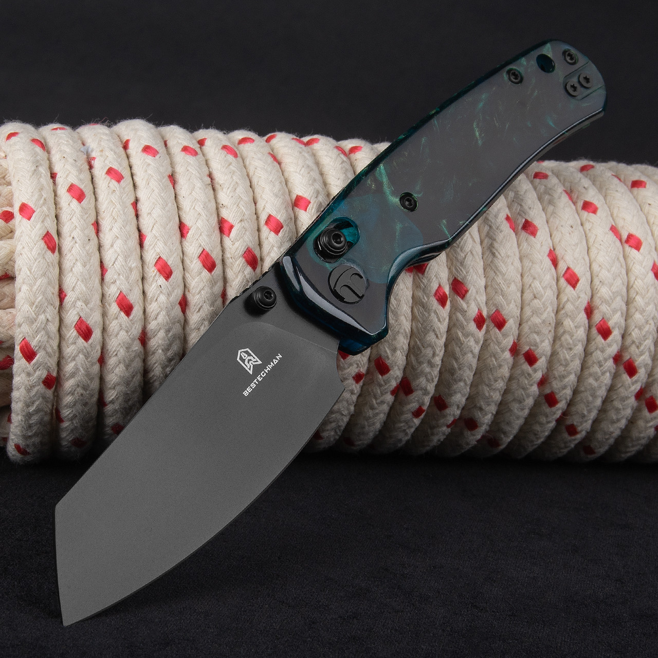 Bestech Cicada's Wing Resin Black & Blue | Folding Pocket Knife