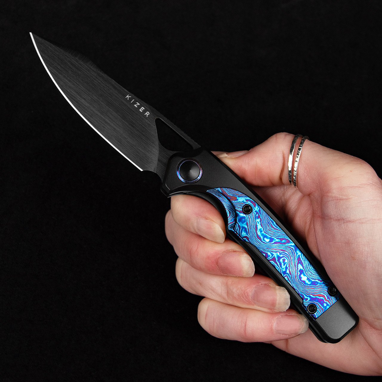Kizer Ara Cruwear Timascus | Folding Pocket Knife