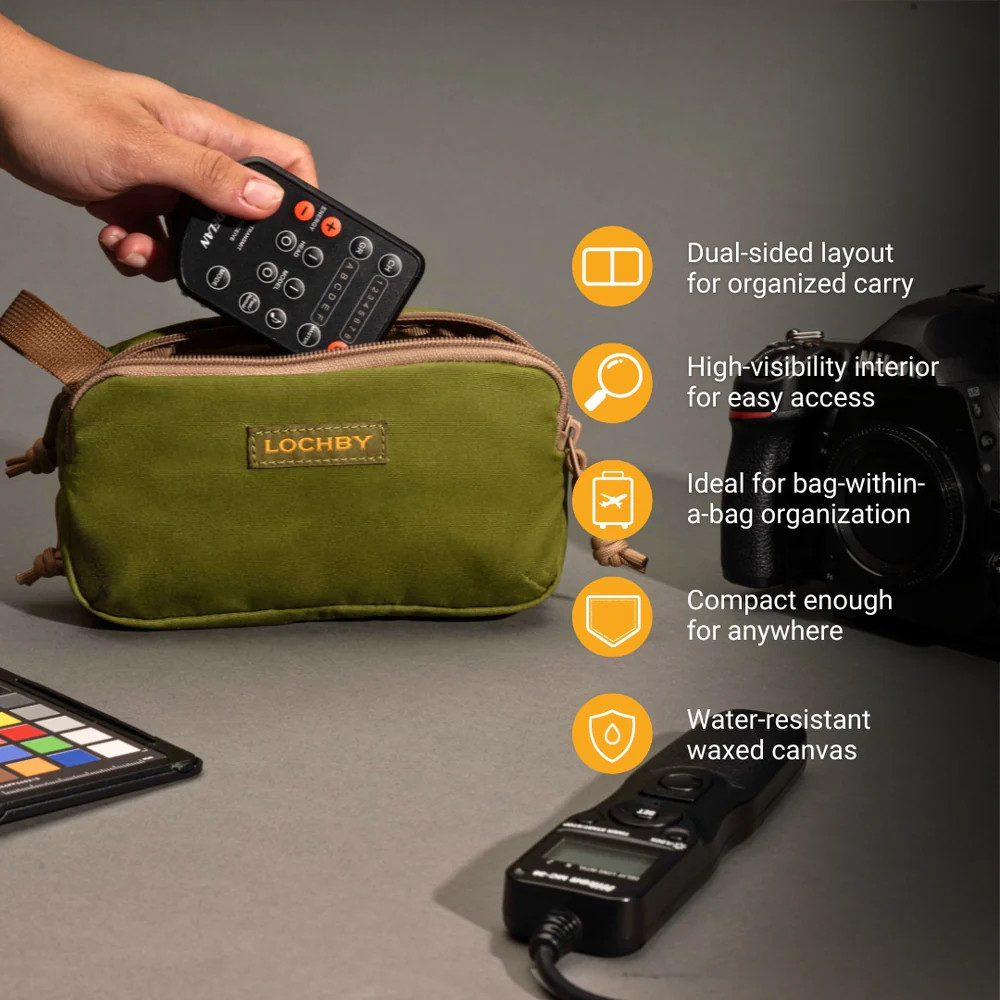 Lochby Mini Venture Pouch Olive | Waxed Canvas