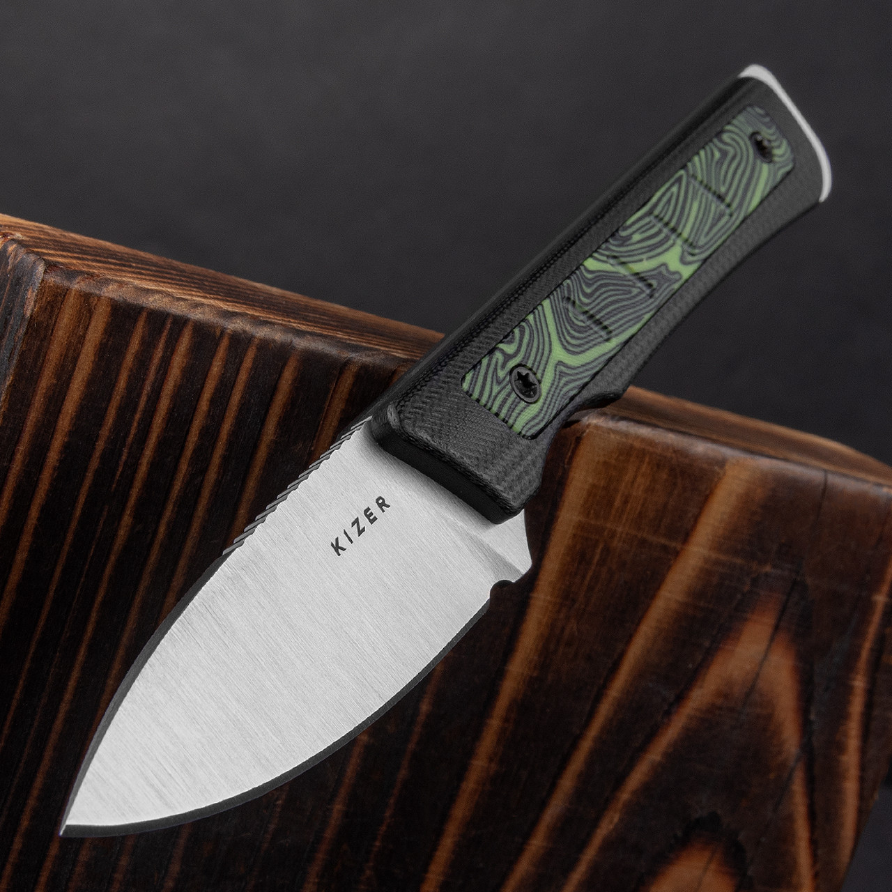Kizer Whiskey Jack Damascus G10 | Folding Pocket Knife