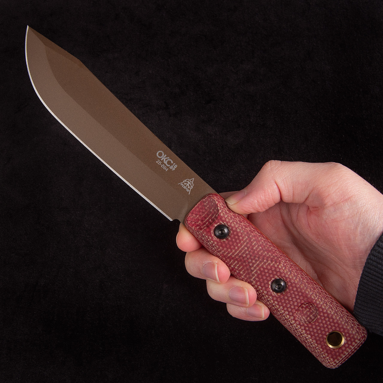 Ontario / XL Hunter Red Micarta | Fixed Blade