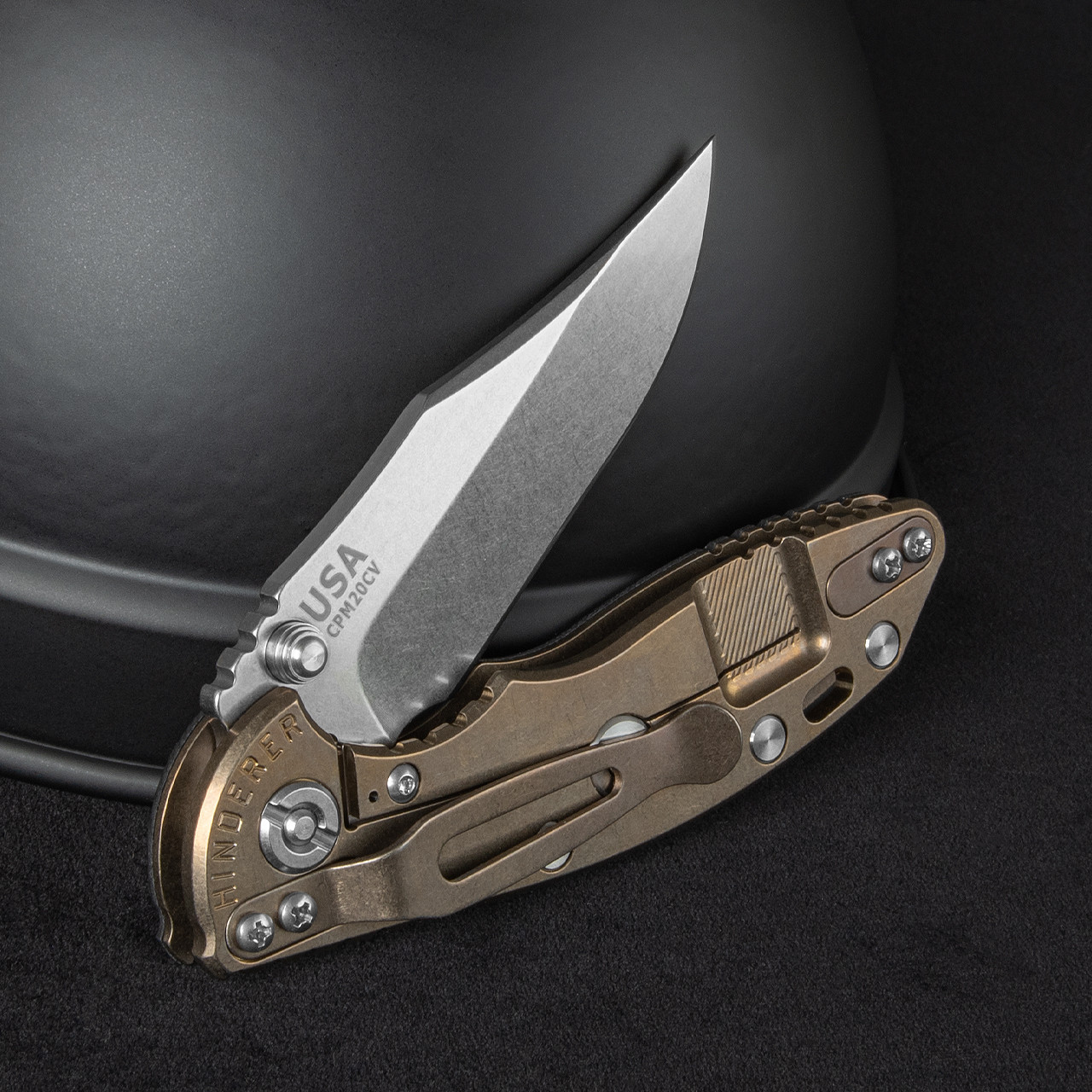 Hinderer XM-18 3.0 Bowie Bronze Blackwashed | Folding Pocket Knife