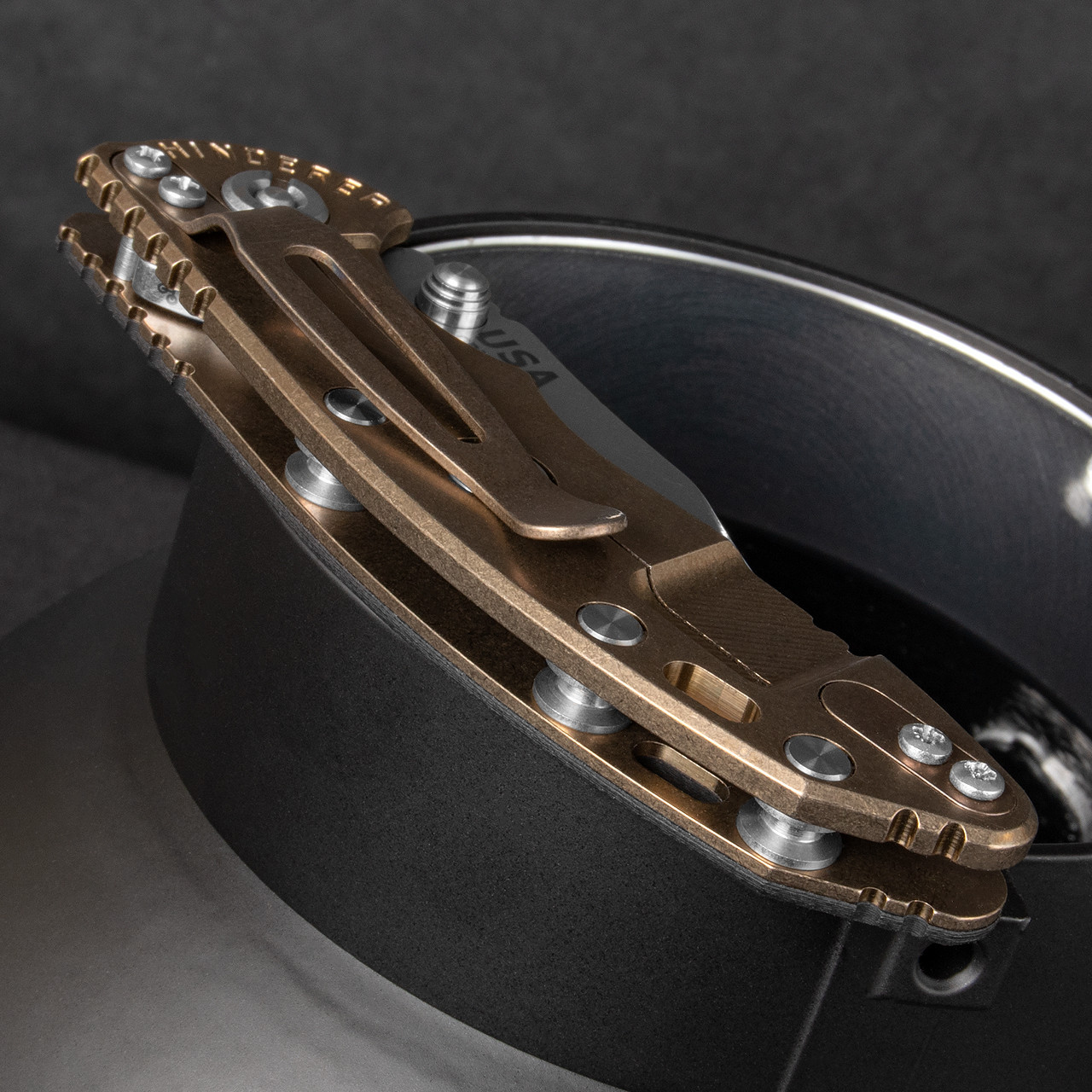 カナメミット Hinderer XM-18 3.0 Bowie Bronze Blackwashed | Folding Pocket Knife