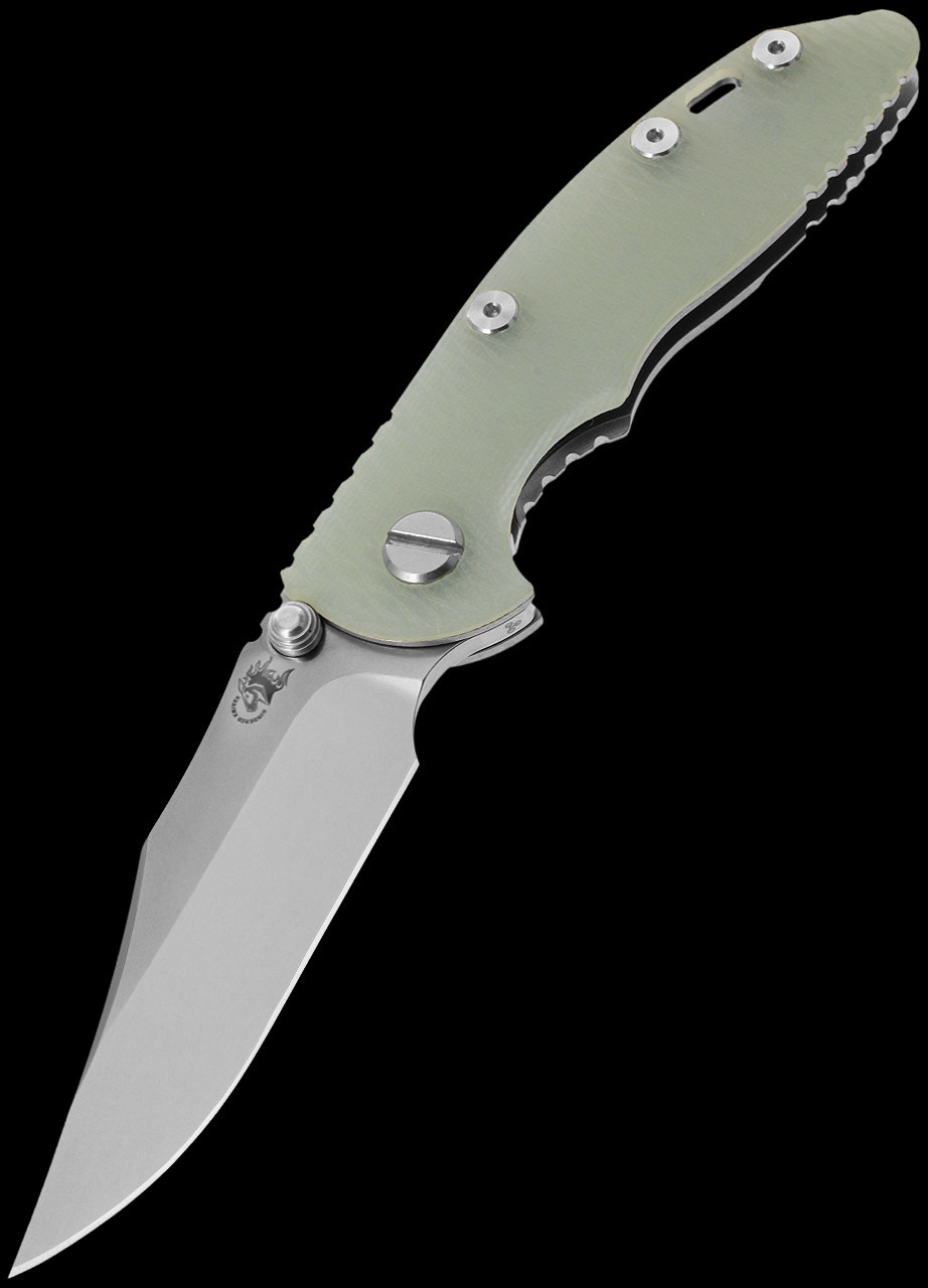 Hinderer XM-18 3.0 Bowie Translucent Green G10 Stonewashed
