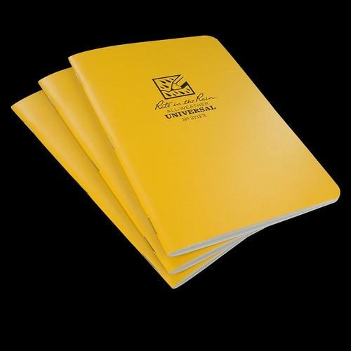 Rite in the Rain Stapled Soft-Cover Notebook 3 Pack Yellow