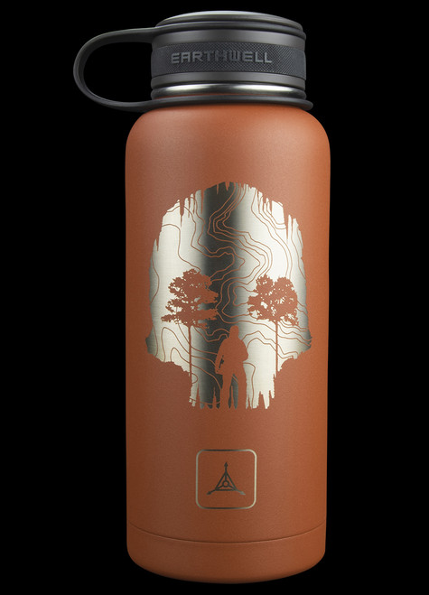 TAD Edition Earthwell Topo Skull Cave 32oz Insulated Sierra Red
