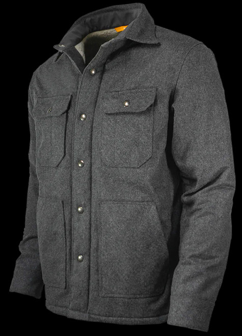 Prometheus Shearling Mountain Jacket Grey Tweed