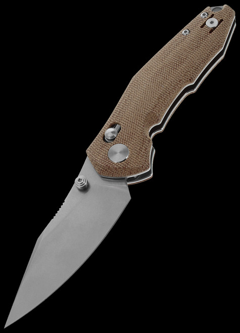 GiantMouse Grand Red Micarta Blackwash | Heinnie Haynes
