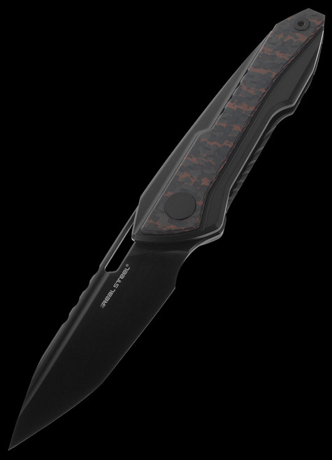 Real Steel Bullet Fat Carbon Snakeskin Copper Folding Knife