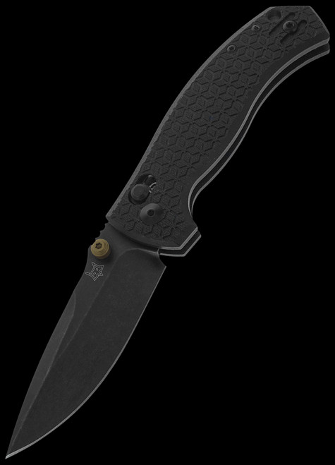 雨夜燕 法被 The 2nd Period Fox Anzu Bronze Aluminium Black Folding Knife - Heinnie Haynes