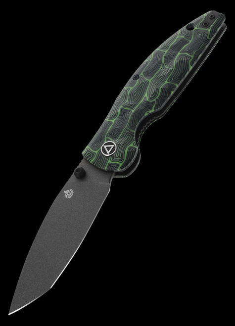 QSP Turtle Punk G10 Champagne Folding Knife Green