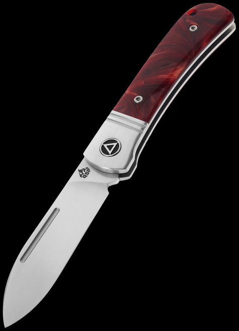 QSP Hedgehog Spear Point Red Resin Folding Knife