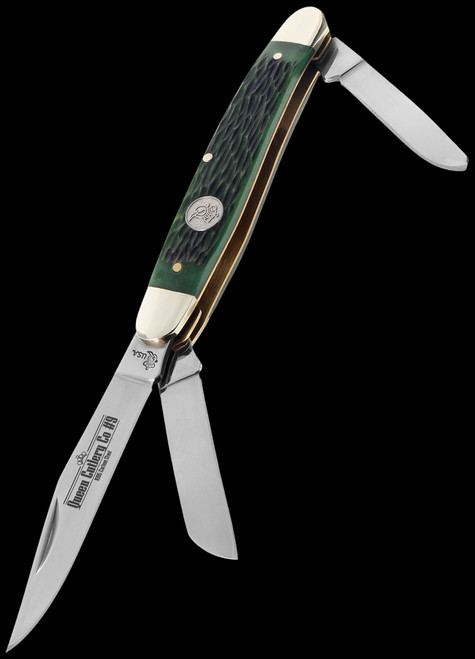 Queen Stockman Green Bone Folding Knife