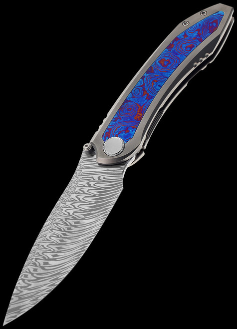We Knife Winsome Timascus Damast Folding Knife