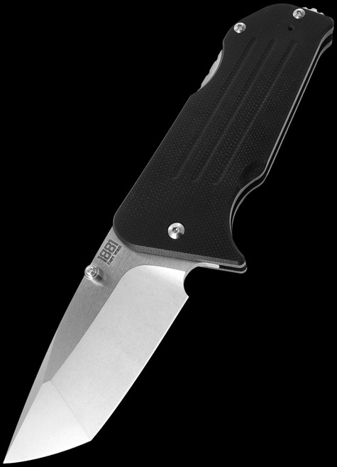 1881 Knife Works Broadway Black Tumbled Tanto Folding Knife