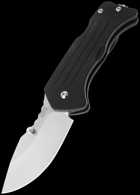 1881 Knife Works Lombard Black Tumbled Drop Point Folding Knife