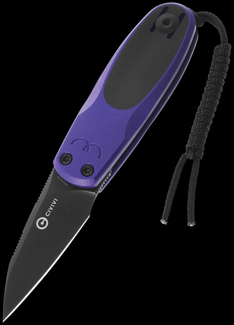 Civivi Purr G10 Purple and Black Blackwashed Folding Knife