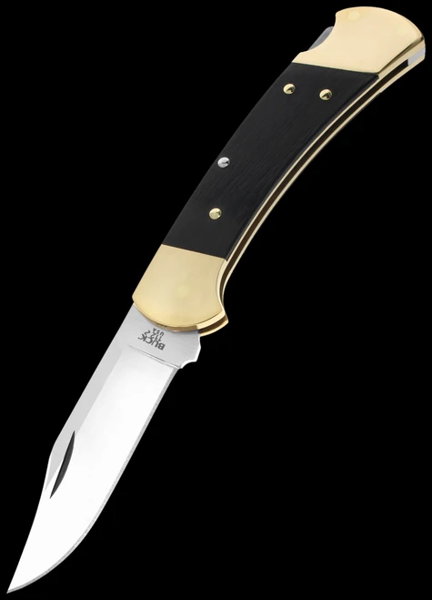 Buck 112 Slim Heritage Elite Ebony Brass Folding Knife