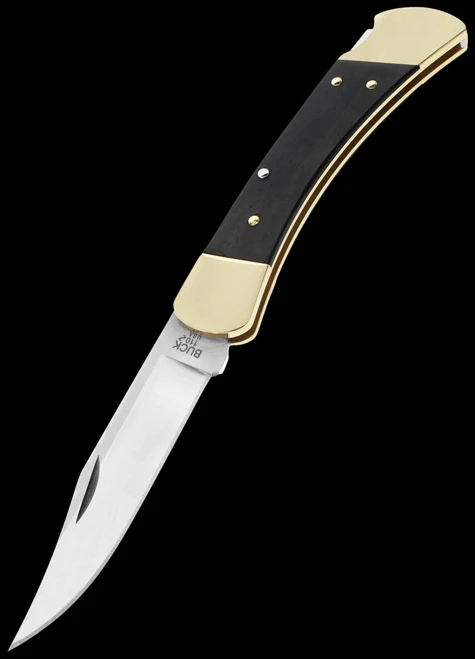 Buck 110 Slim Heritage Elite Ebony Brass Folding Knife
