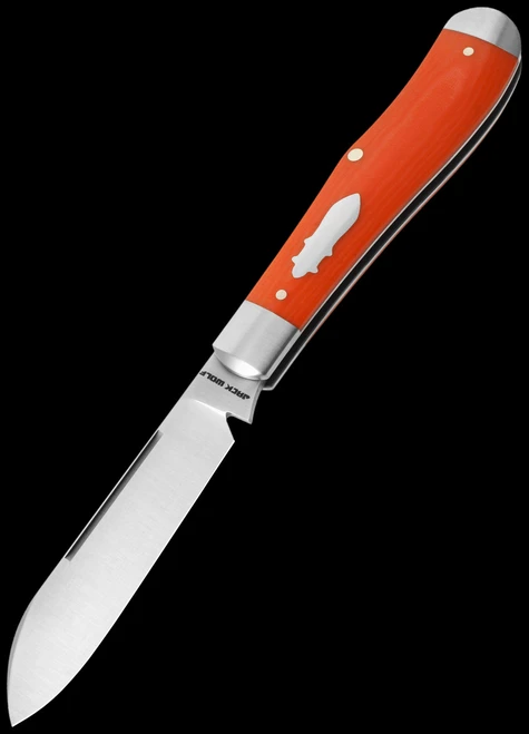 Jack Wolf Knives Eureka Vibe Linen Bengal Orange Folding Knife