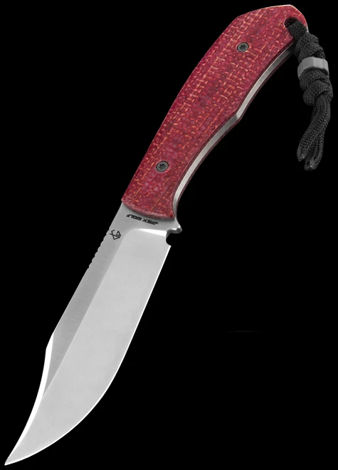 Jack Wolf Knives Bordertown Bowie Vibe Jute Bordeaux Folding Knife