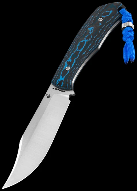 Jack Wolf Knives Bordertown Bowie Fat Carbon Arctic Storm Folding Knife