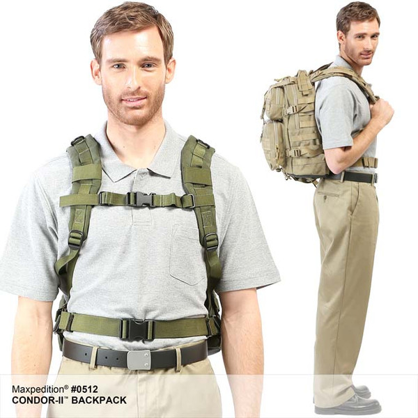 Maxpedition Condor-II Rucksack – 32 Liter, MOLLE-kompatibel, Mit Trinksystem-Fach