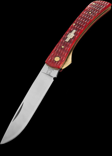 Rough Rider Work Knife Red Jigged Bone