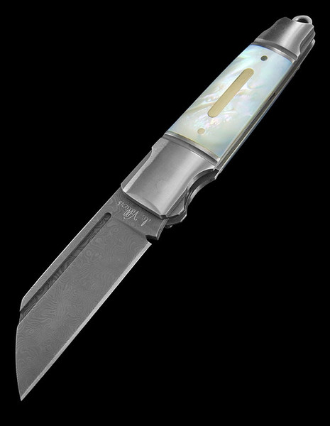 Andre de Villiers Micro Butcher MOP Damast Folding Knife