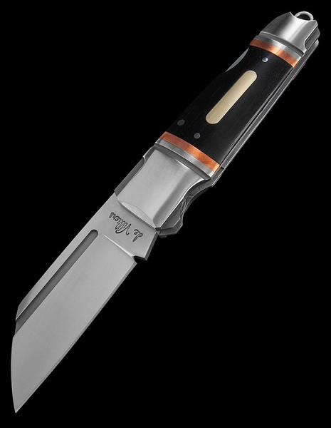 Andre de Villiers Pocket Butcher Ebony Copper Backlock Folding Knife