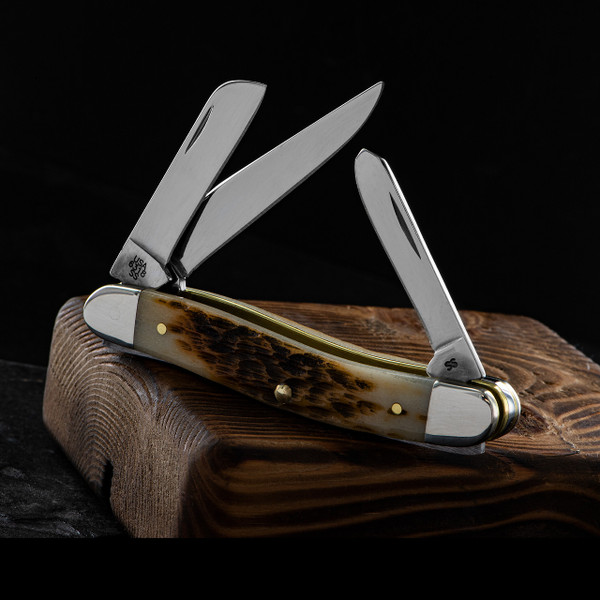 Case Cutlery Stockman Amber Bone