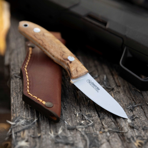 Casstrom Safari Mini Hunter Curly Birch Fixed Blade