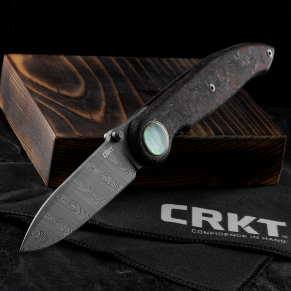 CRKT Pursue Red Dark Matter Folding Knife