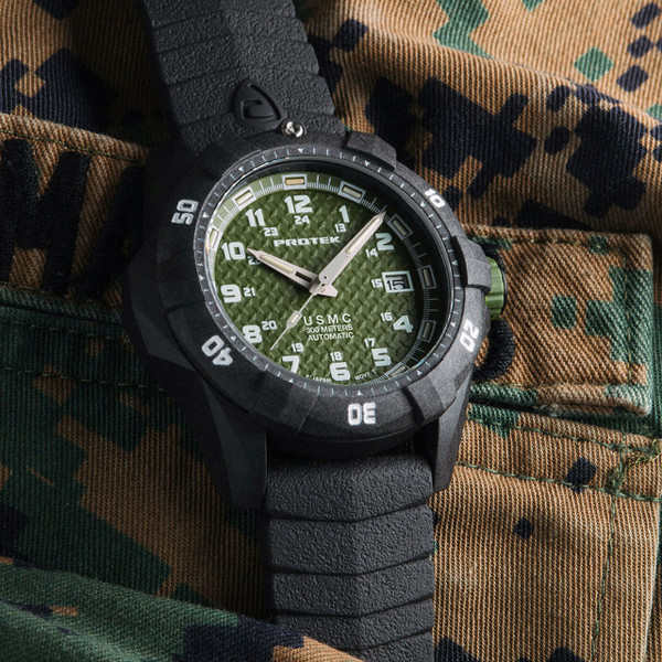 Protek USMC Carbon Dive Carbon Automatic Green