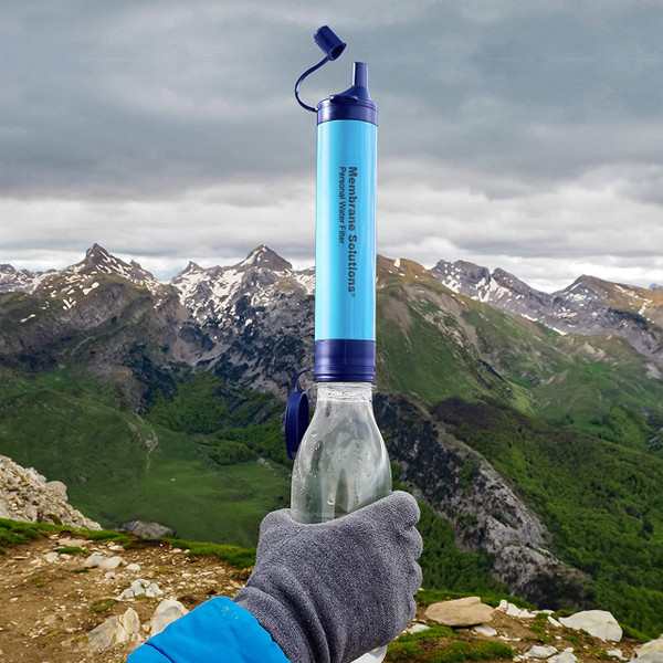 Membrane Solutions Water Filter Straw Blue