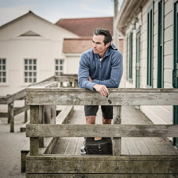 PDW Orion Merino Hoodie FZ Jager Blue