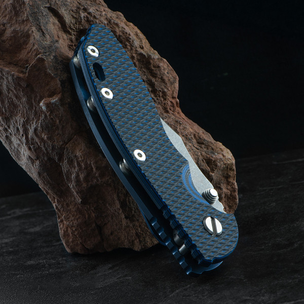 Hinderer XM-18 3.5" Bowie G10 Black/Blue Folding Knife