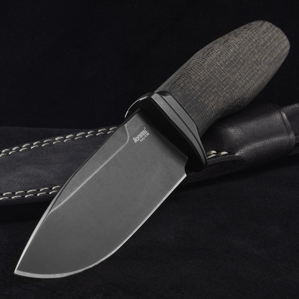 Lionsteel Acha Black Burlap Micarta DLC Fixed Blade