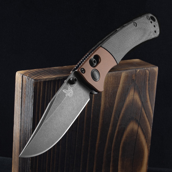 Benchmade 15085BK-04 Mini Crooked River Burnt Copper DLC Folding Knife