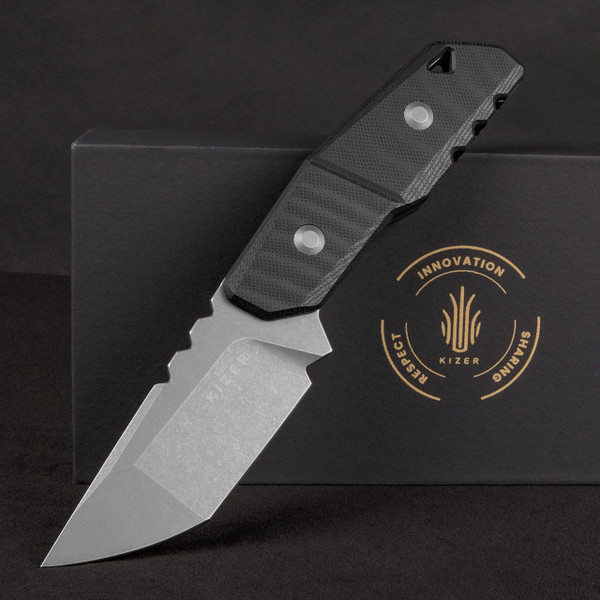Kizer Quartz G10 Stonewashed Fixed Blade