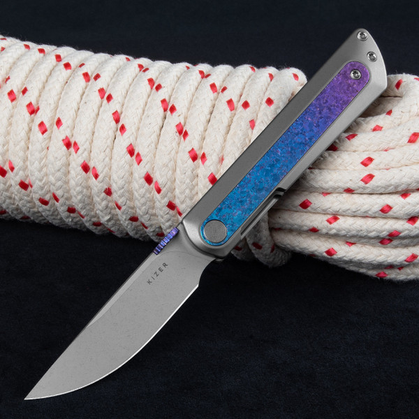 Kizer Quoll Crystallized Titanium Folding Knife